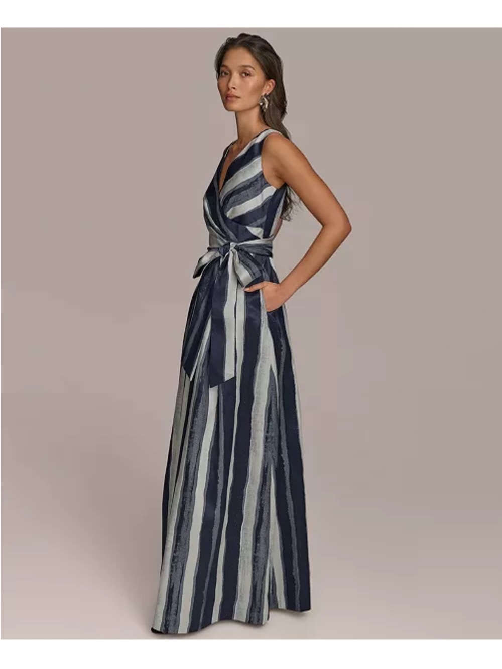 Donna Karan New York
Women's Striped Belted Gown - Picture 2 of 9